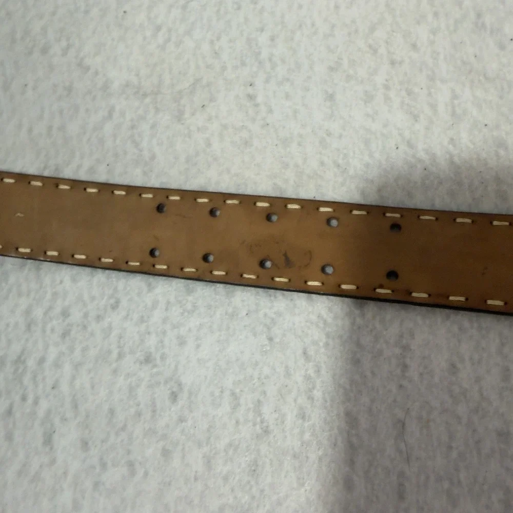 BCBG Max Azria Pink Leather Belt Made in England Double Prong Size Small